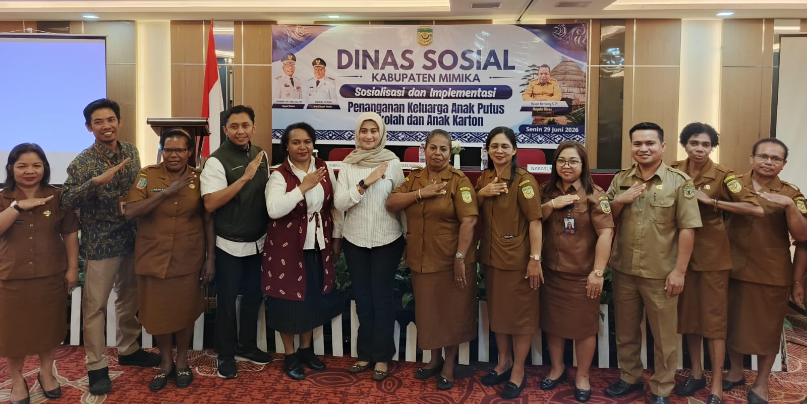 Pemkab Mimika Perkuat Perlindungan Sosial, 20 Anak Rentan Diberangkatkan Ikuti Pelatihan Keterampilan
